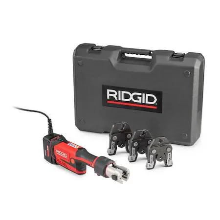 Ridgid RP 351 cordless press tool kit 18 V inline handle with jaws and adapter