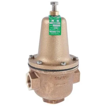 Brass water pressure reducing valve with threaded connections