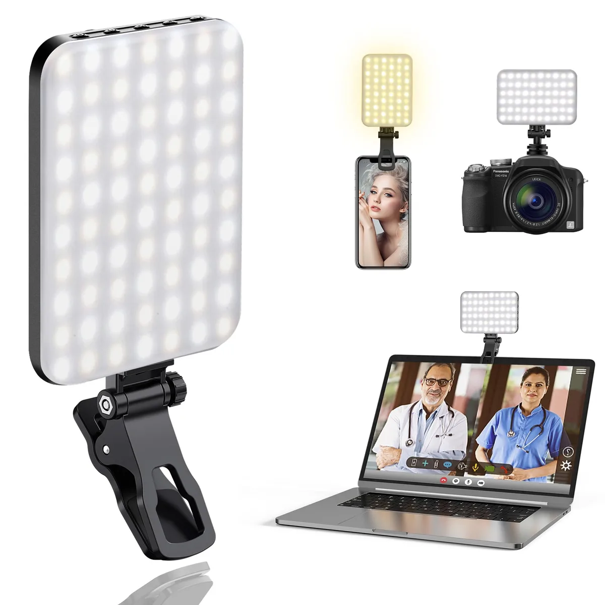  ALTSON WLHJZD-W 60 LED Clip Light 2200mAh CRI 97+ 10 Brightness 3 Modes — product photo