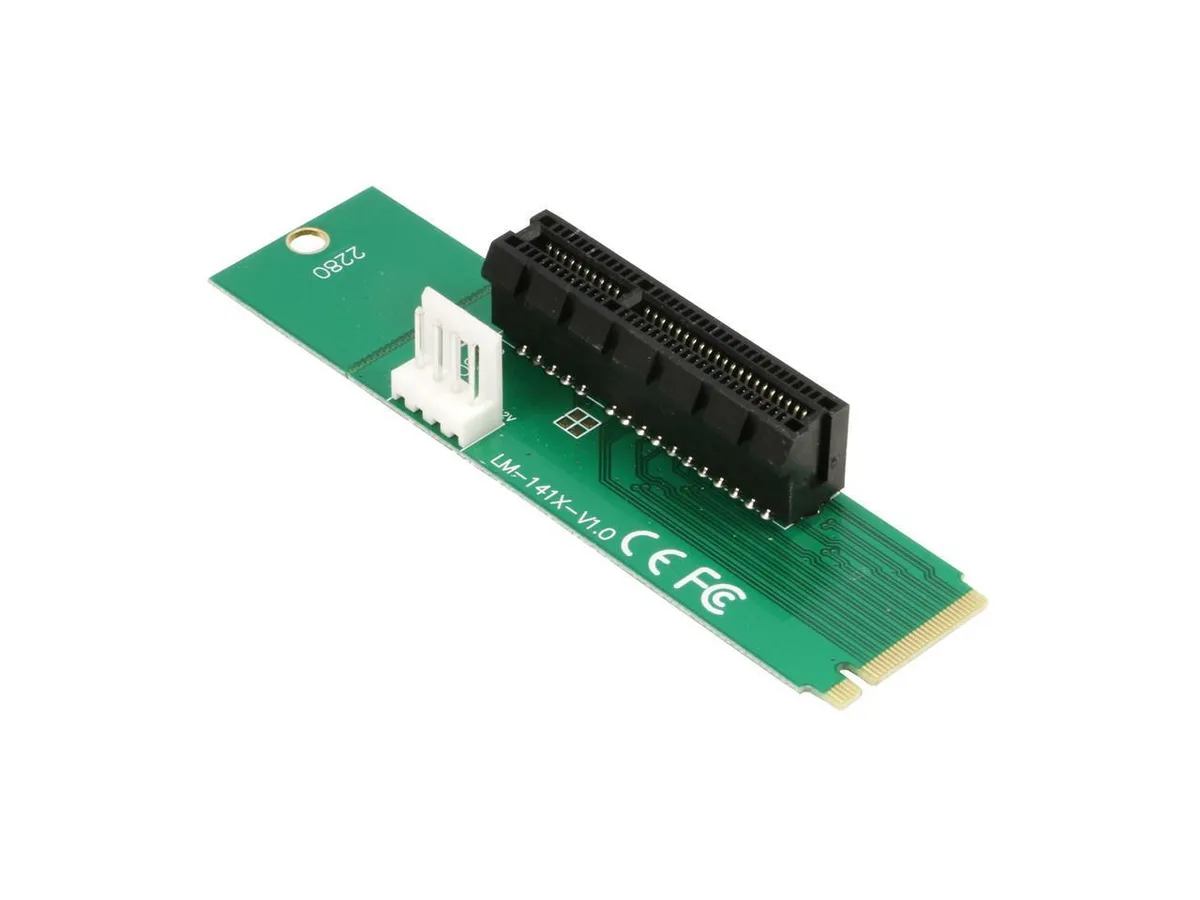 Corn Electronics Corn Electronics M.2 NGFF PCIe M Key to PCIe 4x Adapter with Power Cable Screw Screwdriver 2260 2280 4.0GB/s — product photo