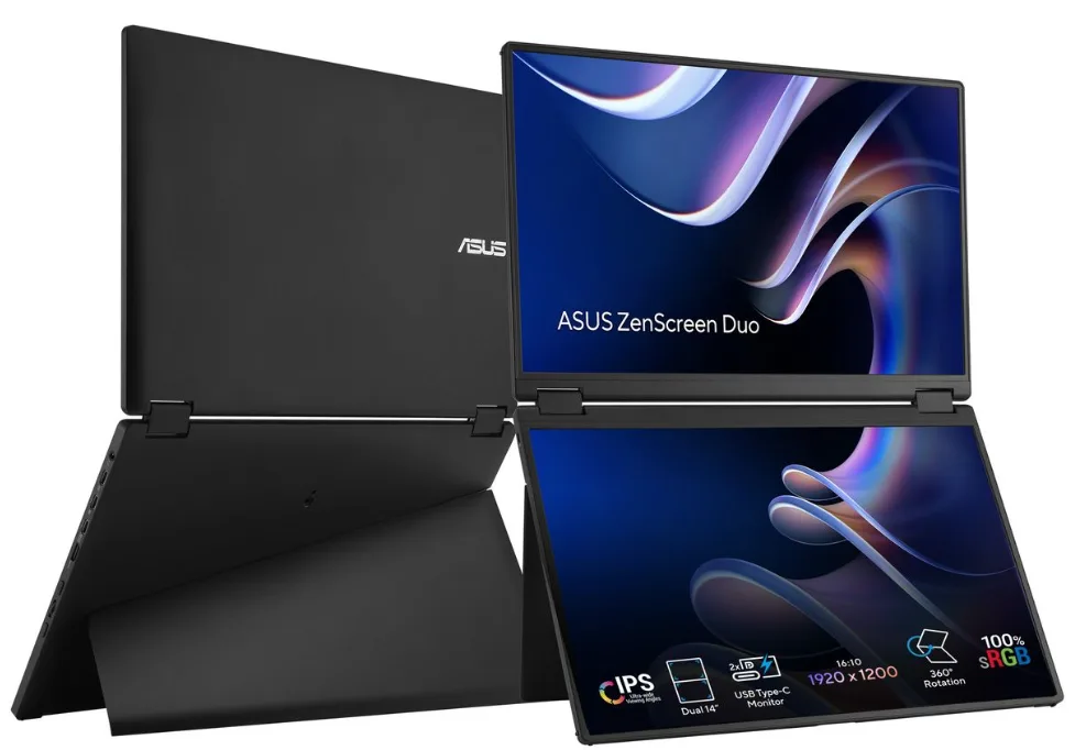 ASUS ASUS ZenScreen Duo MB14FCD dual 14" 1920x1200 60Hz IPS portable monitor — product photo