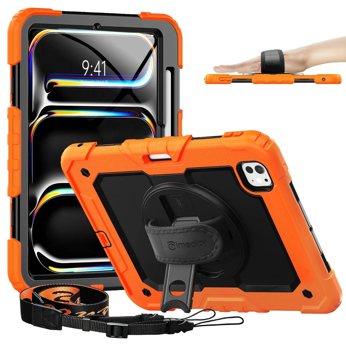 TIMECITY TIMECITY 2 in 1 Accessory for iPad Pro 11 Inch M5 2025 / M4 2024, Orange — product photo