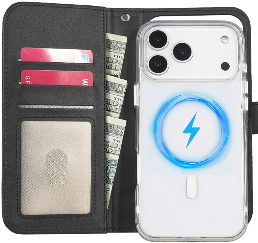Nakedcellphone Nakedcellphone Wallet Strap Clear Case Combo iPhone 17 Pro Black — product photo