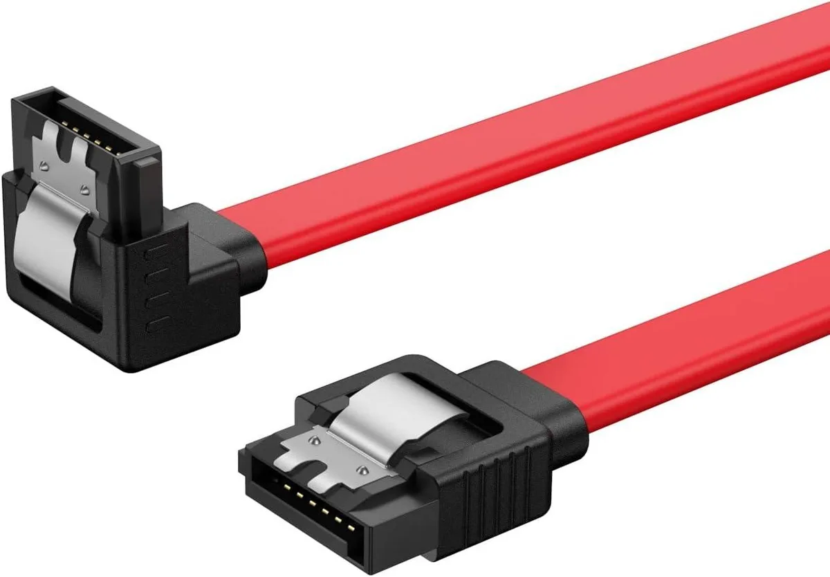CableCreation CableCreation SATA III cable 2-pack 0.2 m red 90-degree locking — product photo