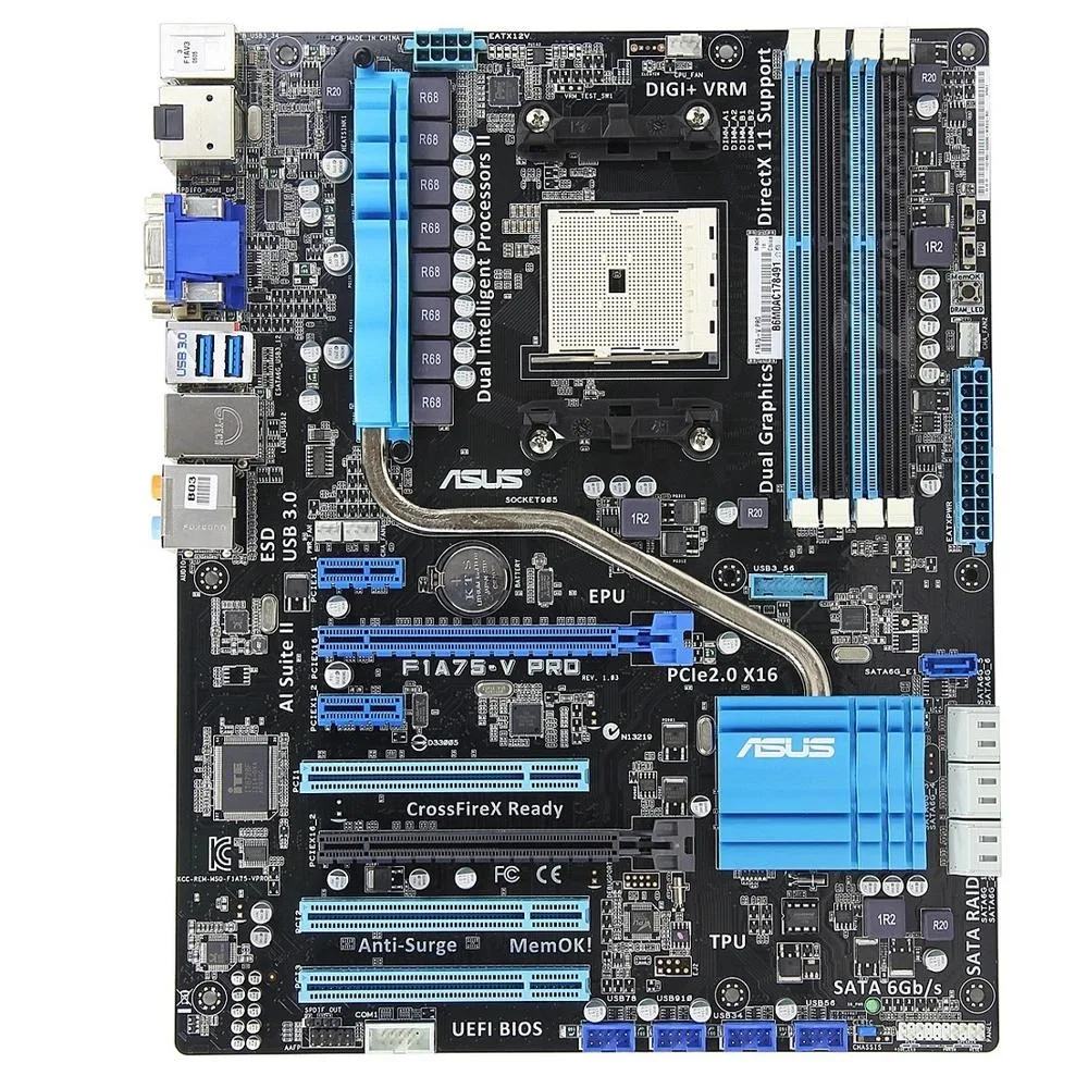 ASUS ASUS F1A75-V PRO AMD A75 Socket FM1 DDR3 64GB ATX Motherboard — product photo