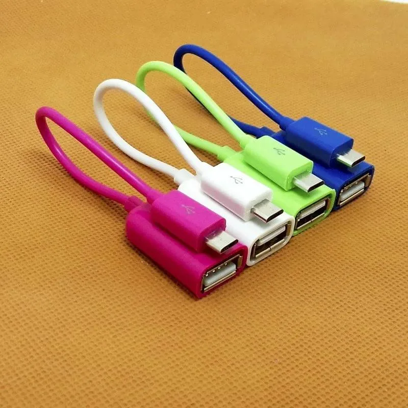 Glossy Micro USB male to USB A female OTG adapter