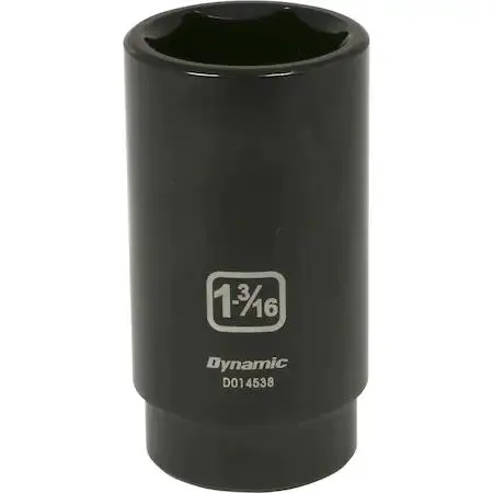 Dynamic 1/2 inch drive deep socket 6 point black phosphate finish