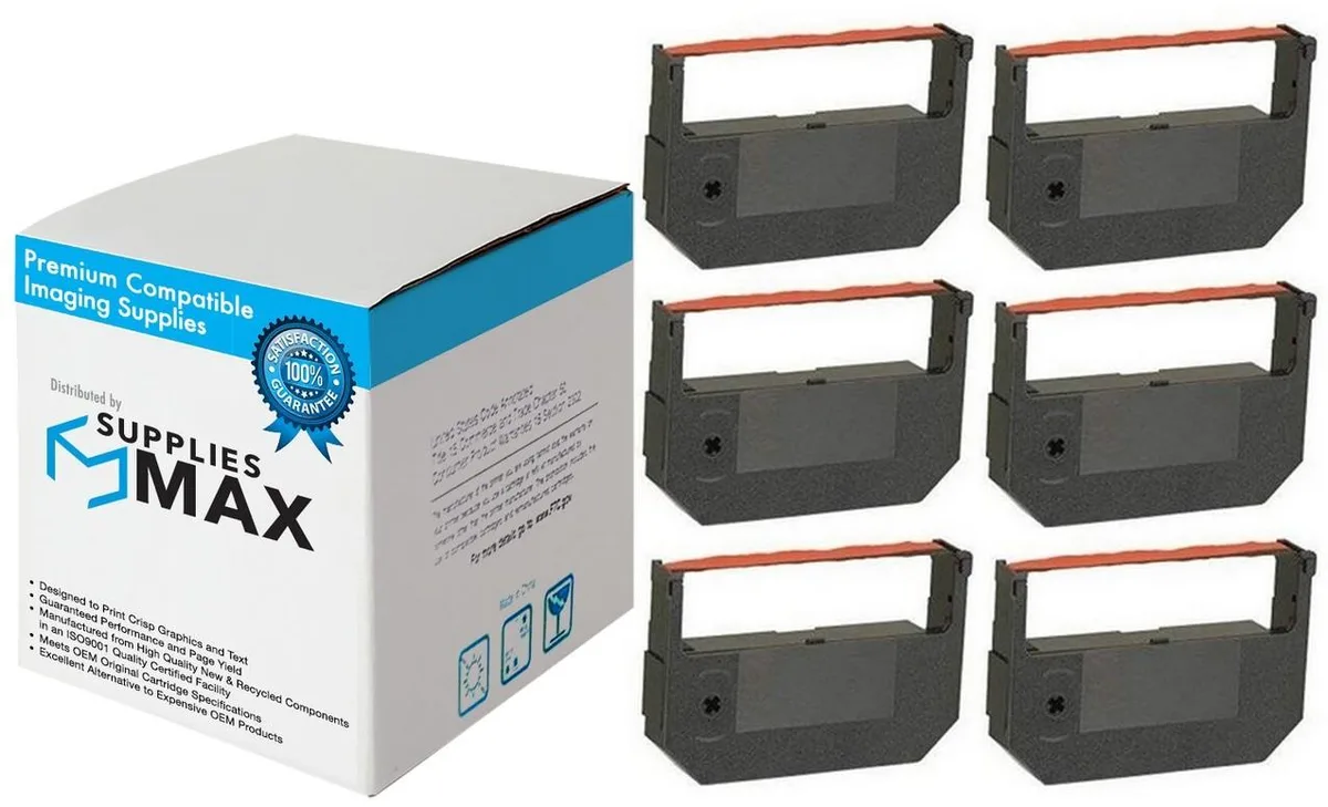 SuppliesMax SuppliesMax Monroe P-71 Printer Ribbon Black/Red 6/PK — product photo