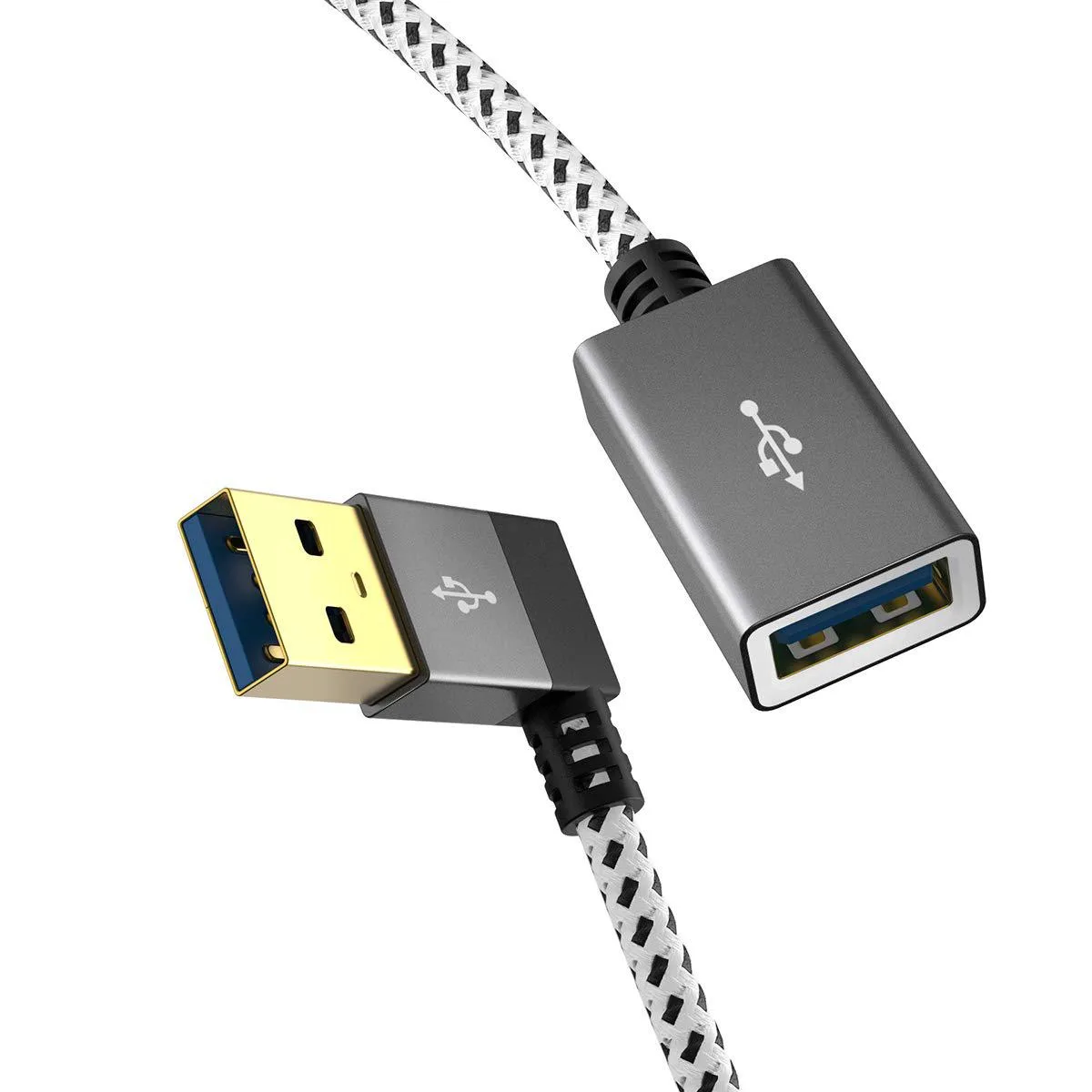 CableCreation CableCreation USB 3.0 Left Angle Extension Cable 1 FT Space Gray Aluminum — product photo