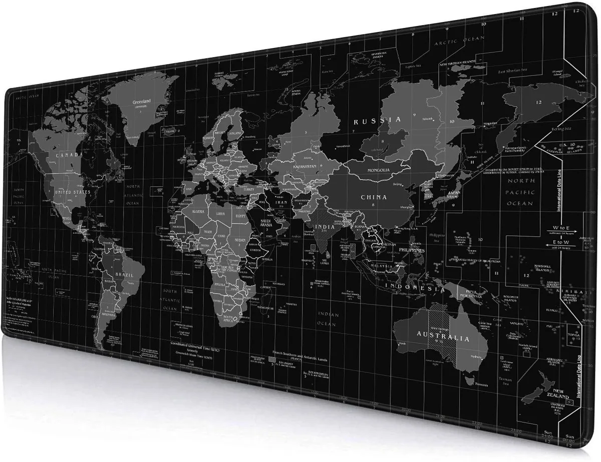 KEHIPI KEHIPI CL231220036 Mouse Pad 31.5x11.8in Black World Map — product photo