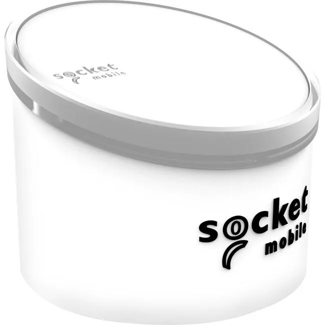 White handheld contactless reader/writer with curved edges