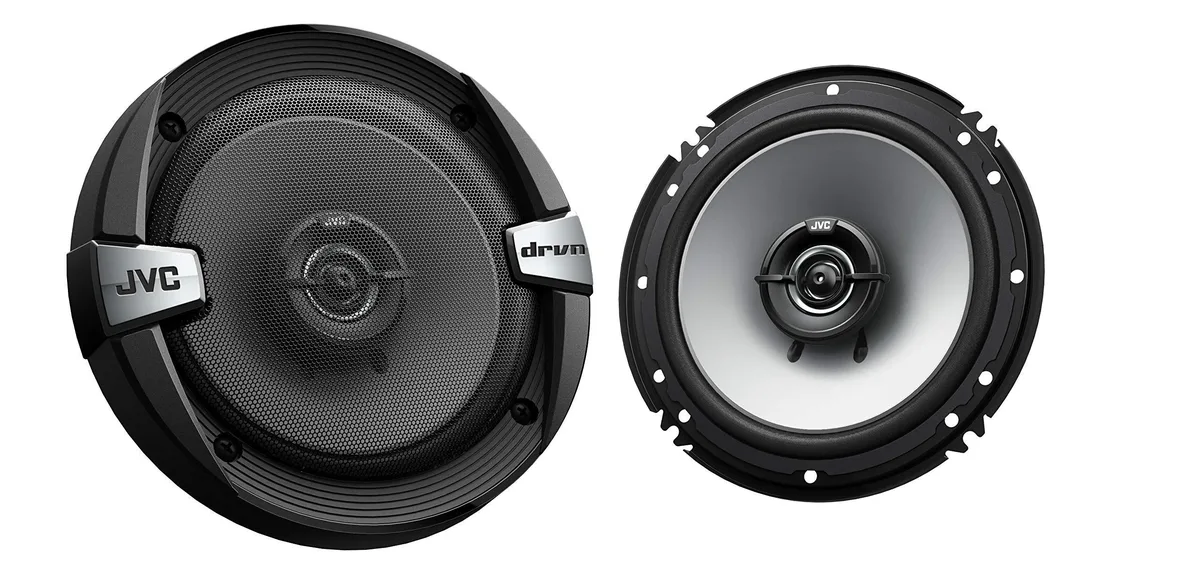 JVC JVC CS-DR162 6.5 inch 2-way 300W car speakers pair black 2 in 1 accessory — product photo