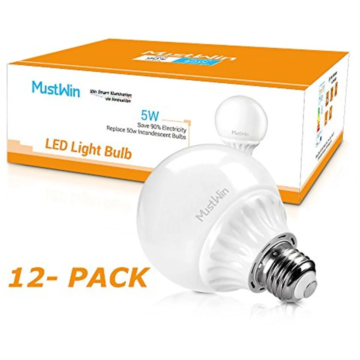 Altatac Altatac MWF01NB12USA-1 12 Pack 5W 5000K 500lm G25 LED Light Bulbs — product photo