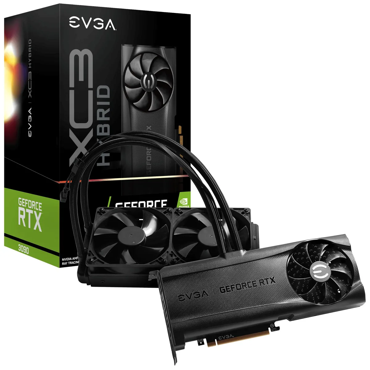 EVGA EVGA GeForce RTX 3090 XC3 Ultra Hybrid Gaming graphics card — product photo