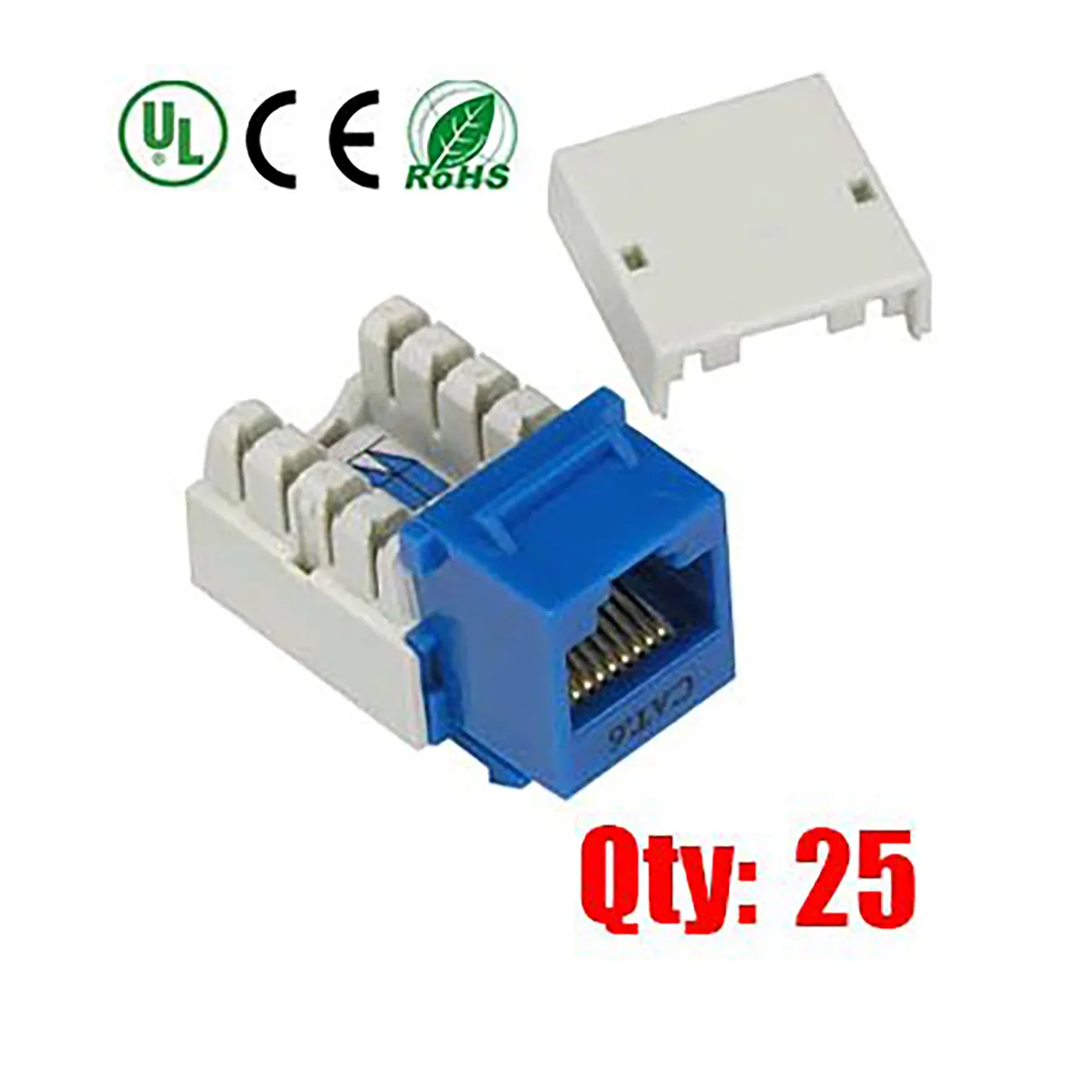 iMBAPrice iMBAPrice Blue Cat6 Punch Down RJ45 Keystone Jack Pack of 25 — product photo