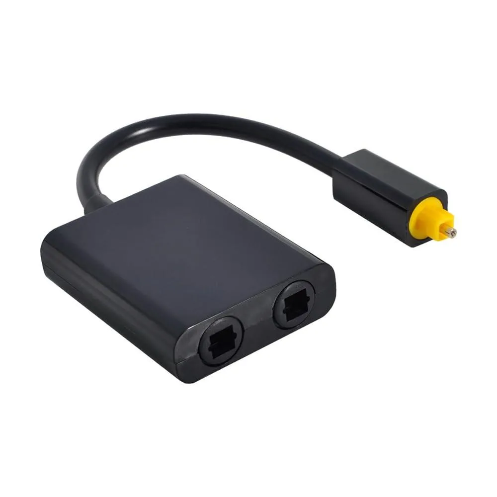 Fervit Fervit Dual Port Toslink Optical Audio Splitter Adapter 1 in 2 Out 10cm Black — product photo