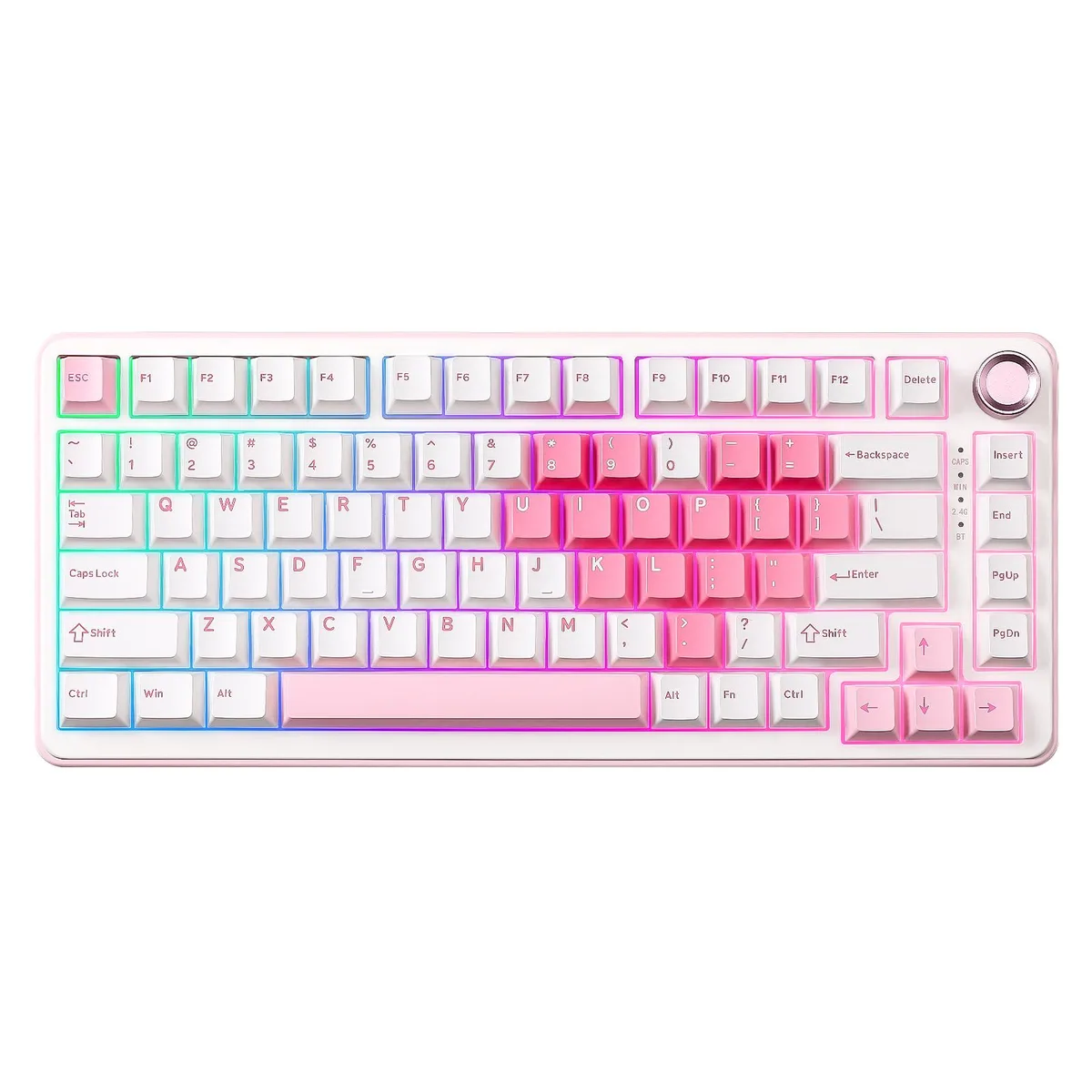 YUNZII YUNZII B75 PRO Wireless Mechanical Gaming Keyboard 75% Knob White Cocoa V2 Switch — product photo