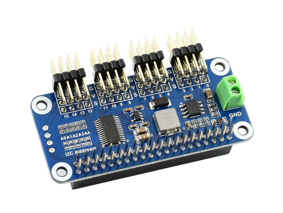 LORDWORLD LORDWORLD 16 Channel 12-bit PWM Servo Driver HAT (B) PCA9685 development board — product photo
