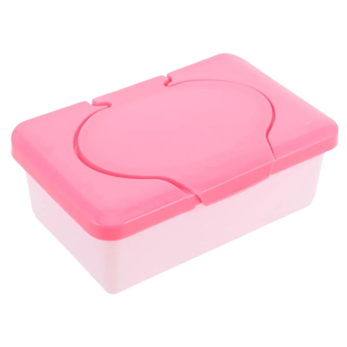 Red plastic toilet paper holder, rectangular with lid, 19.30 by 12.50 by 7.00 cm