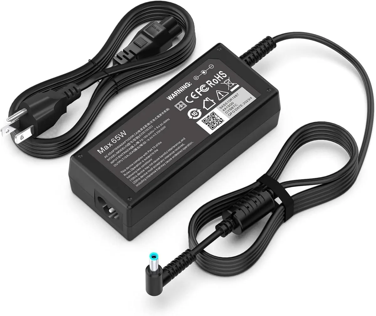 KKTONER KKTONER 65W 45W HP Laptop AC Adapter Blue Tip 4.5 x 3.0 mm — product photo