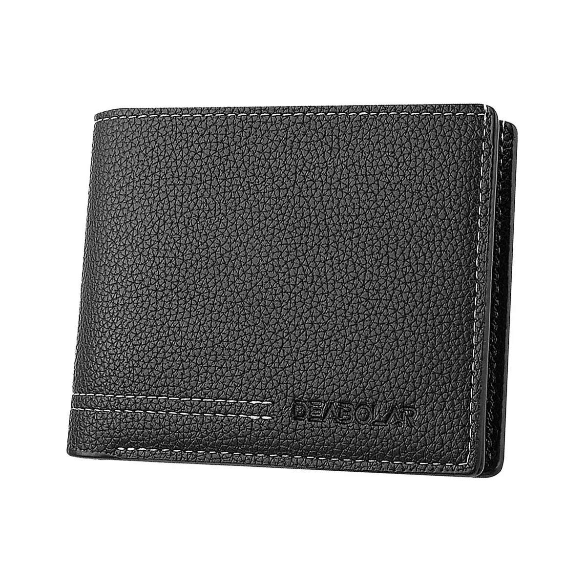  SPDTECH Puwallet Bifold Wallet Black 4.5 inch 4 Card Slots 2 Money Pockets 1 Clear Window — product photo