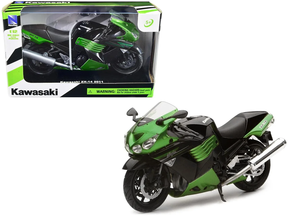 New Ray Toys New Ray Toys 2011 Kawasaki ZX-14 Ninja Green 1/12 hobby collectible — product photo
