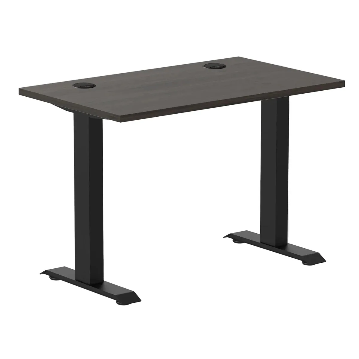 Desky Desky Zero Mini Office Desk Burnished Wood Matte Black 40 x 24 in — product photo