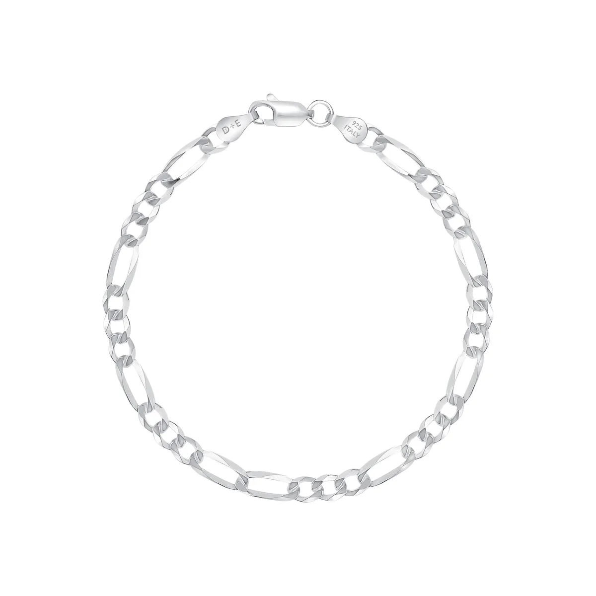 MST MST 925 Sterling Silver 5mm 22" Flat Figaro Chain Necklace 9.6g — product photo