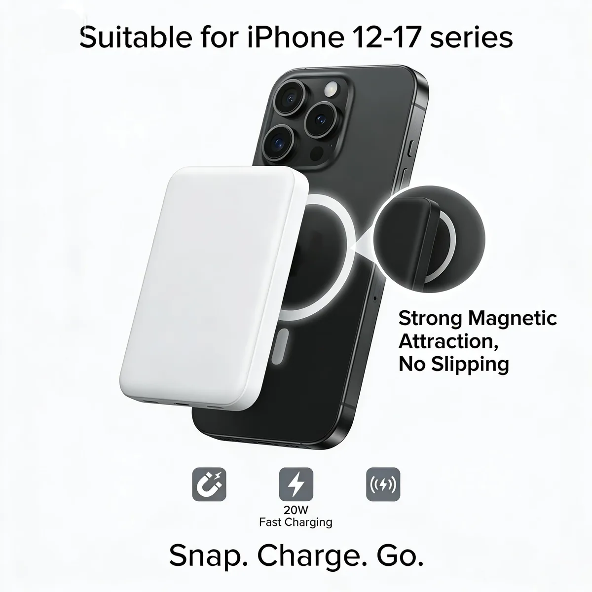  Magnetic Wireless Power Bank 10000mAh Black — product photo