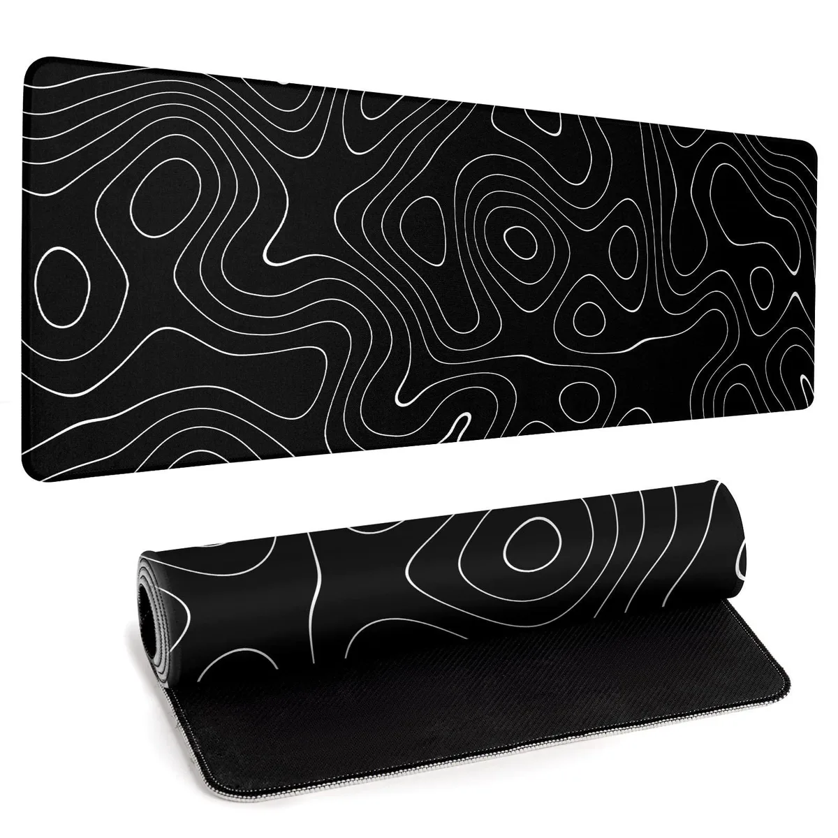 Keychron 6 Mouse Pad 31.5" x 11.8" 3mm Topographic Map Black — product photo