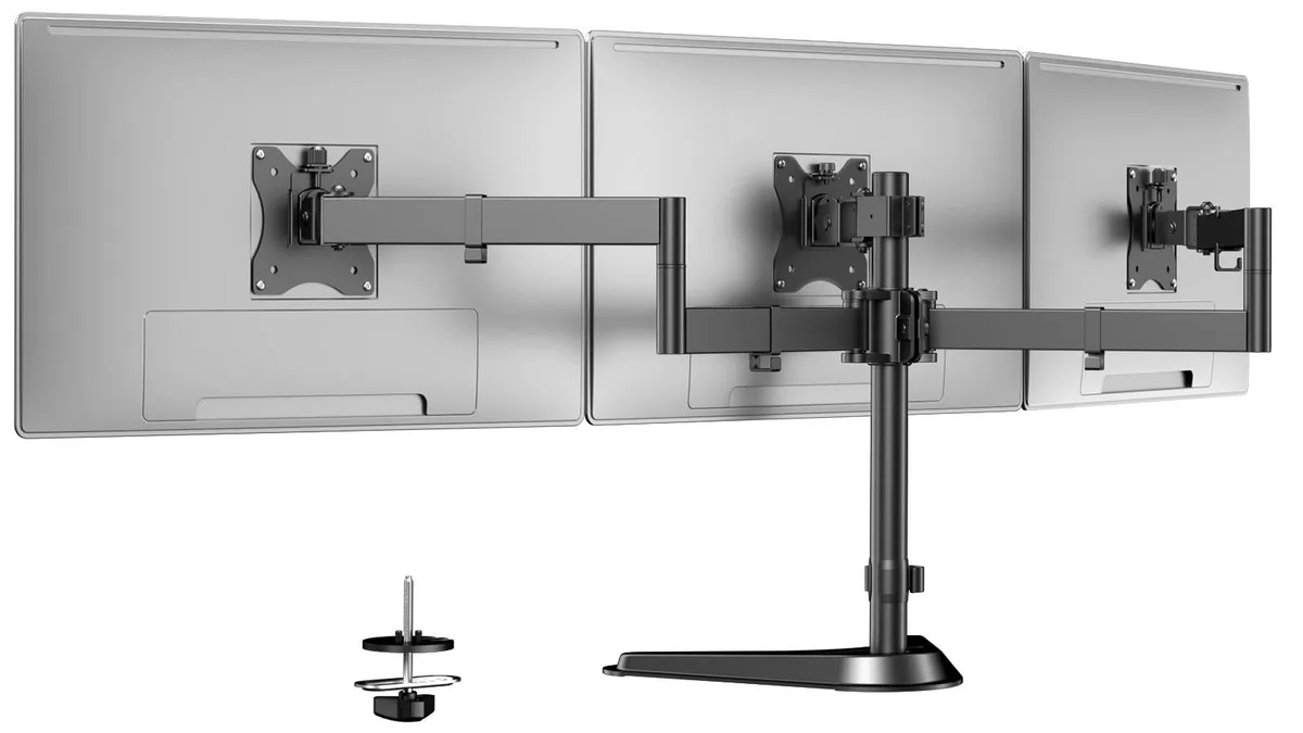 PUTORSEN PUTORSEN Triple Monitor Stand Black 27in 22lb per Arm — product photo