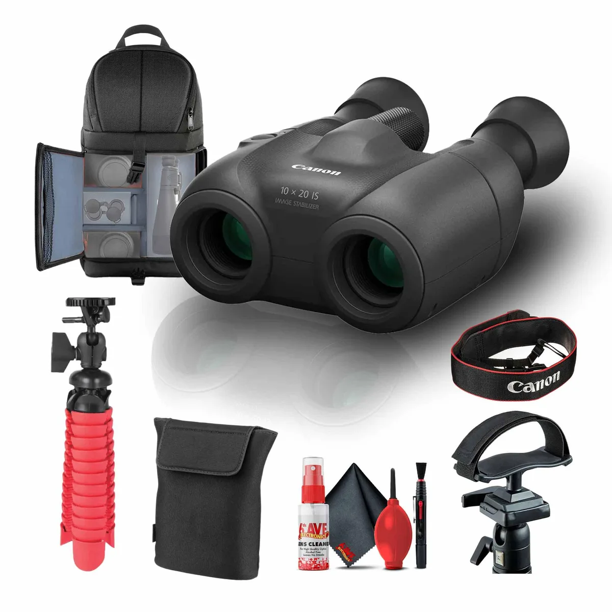 Canon Canon 10x20 IS Binoculars 3640C002 with Tripod Adapter Backpack — product photo