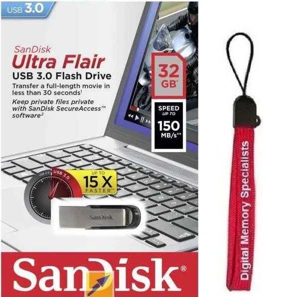 SanDisk SanDisk Ultra Flair 32GB USB 3.0 150MB/s SDCZ73-032G — product photo