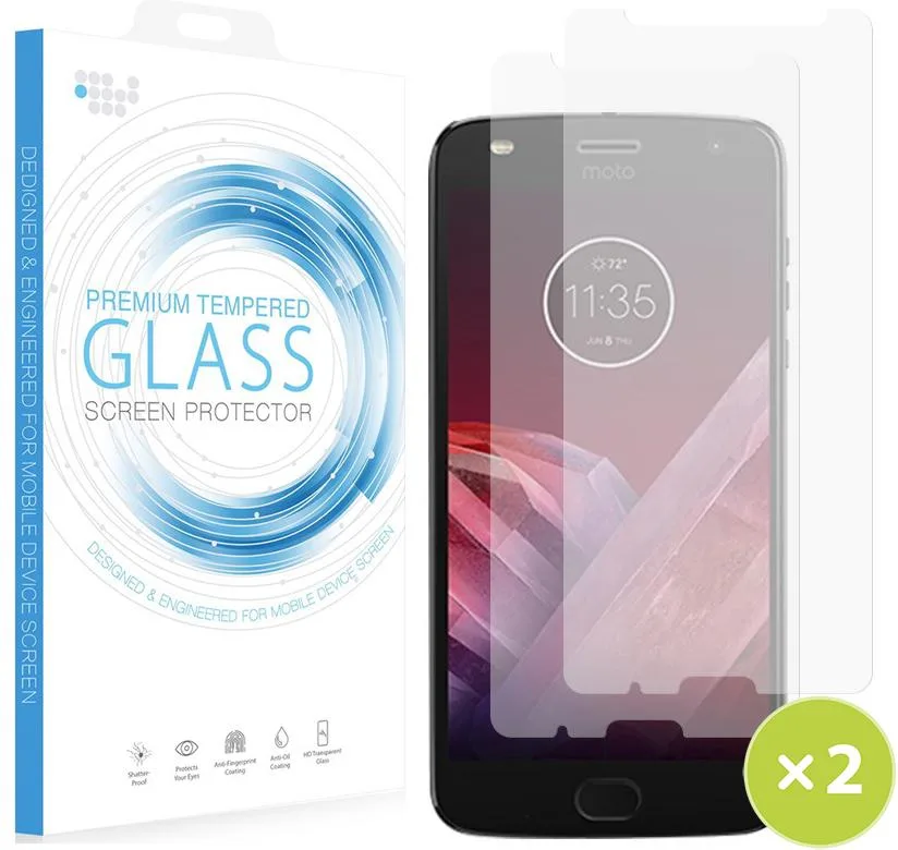Nakedcellphone Nakedcellphone Tempered Glass Screen Protector Twin Pack Clear for Motorola Moto G6 Play/Forge — product photo