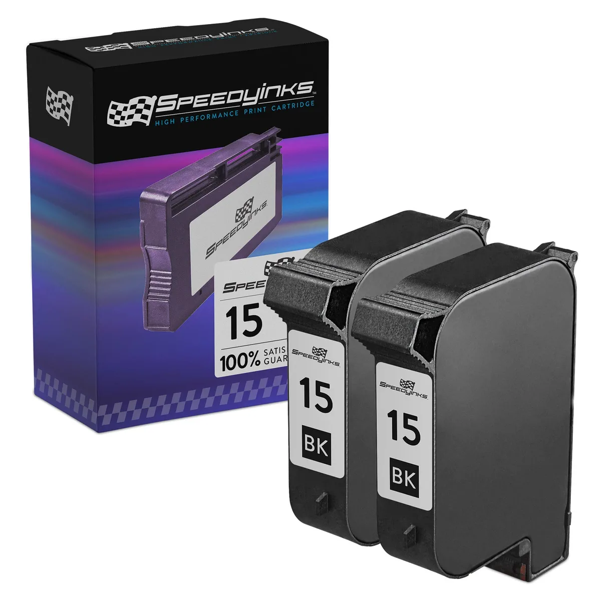 SpeedyInks SpeedyInks Remanufactured HP 15 Black Ink Cartridge 2-Pack 840 Pages — product photo