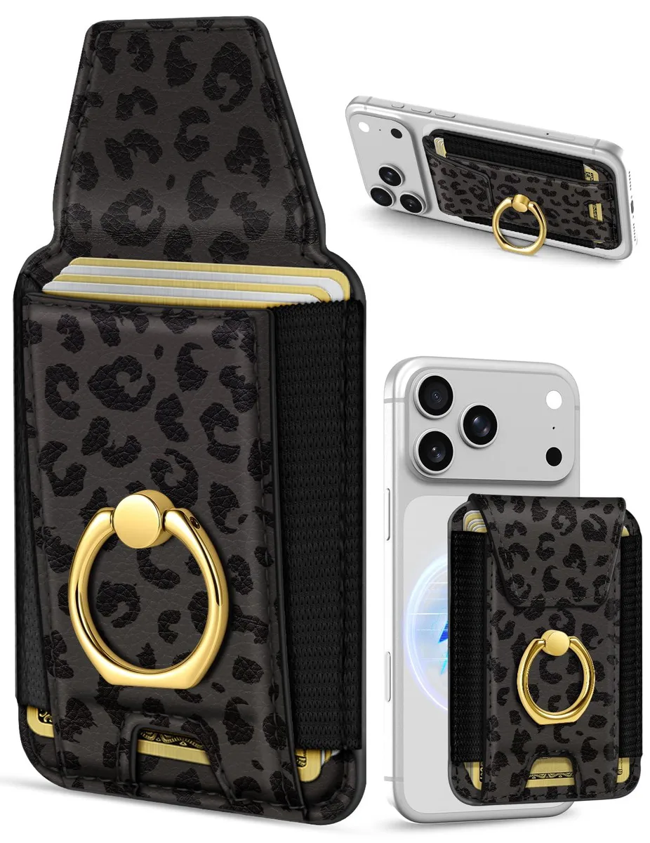  Viator Gear MagSafe Wallet with Ring Grip Black Leopard 7 Cards — product photo