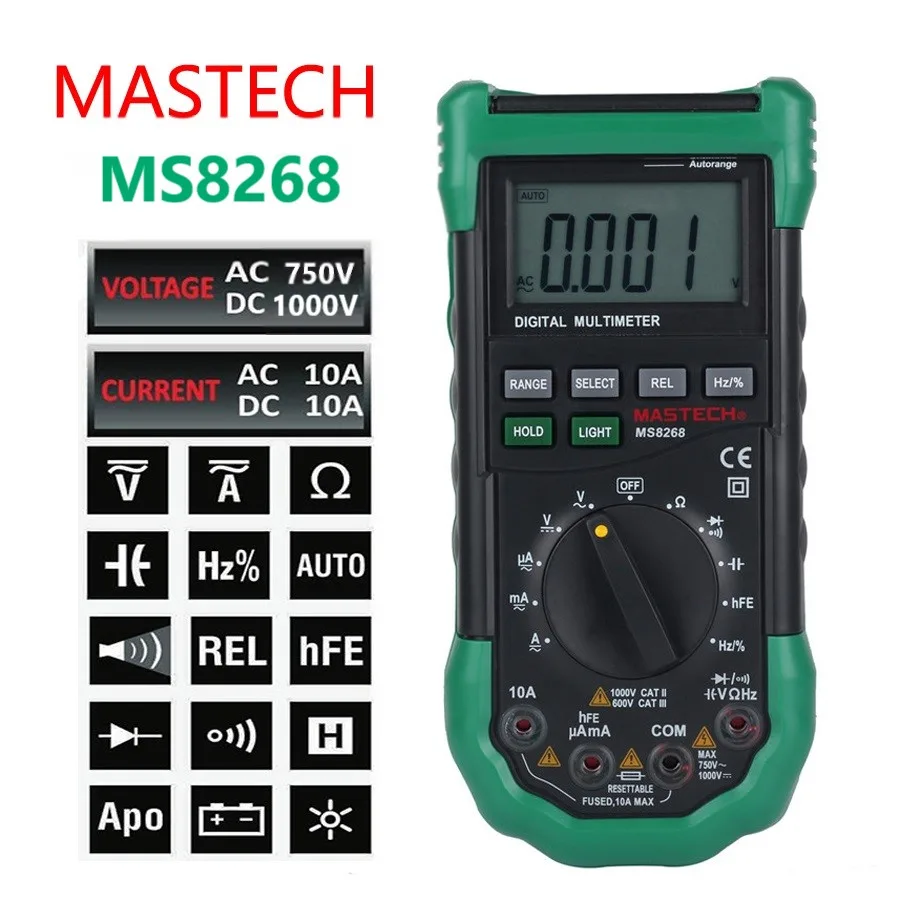 MASTECH MASTECH MS8268 Digital Multimeter Test 2.4 inch LCD — product photo