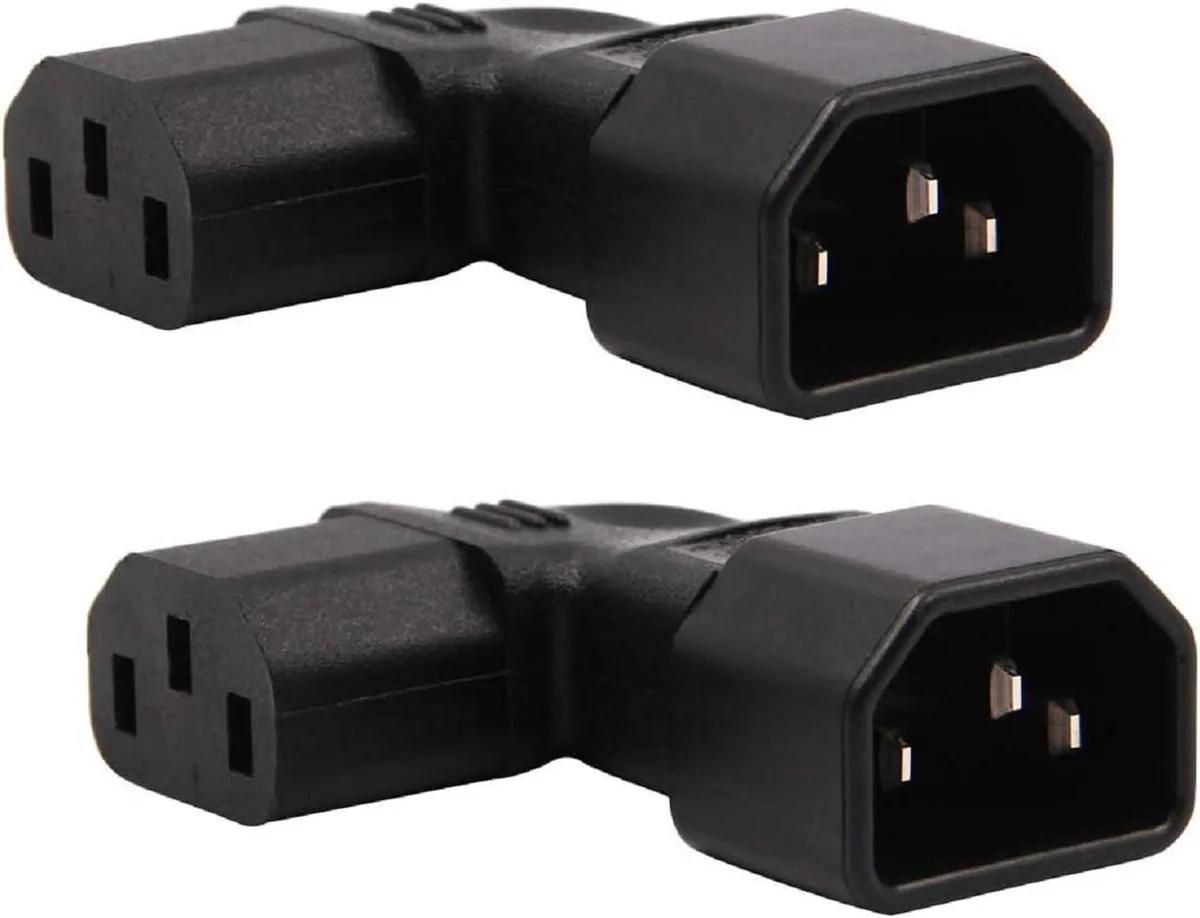 TeKit TeKit IEC C14 to 90° Left Angle C13 Adapter 2-Pack — product photo