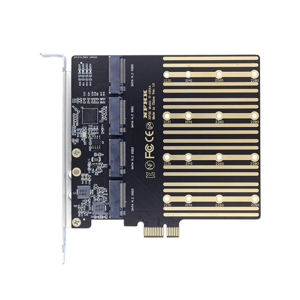 LORDWORLD LORDWORLD 4-Port SATA 3.0 NGFF B+M to PCIe 1x Adapter ASM1064 Hot Swap — product photo