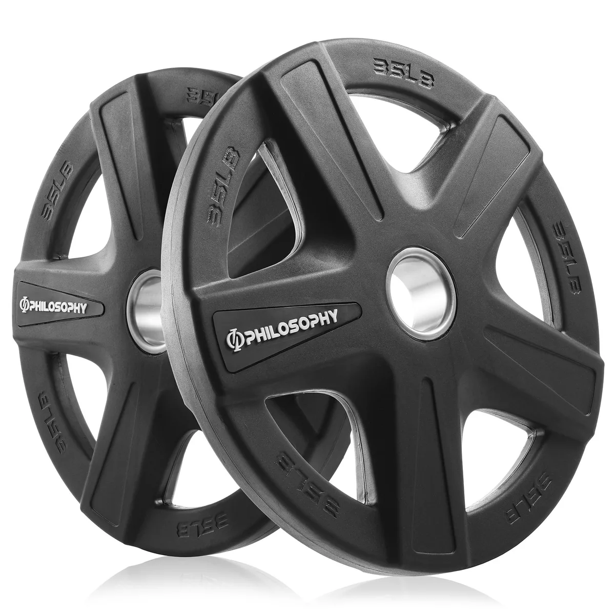 Philosophy Gym Philosophy Gym Rubber Coated Olympic Grip Weight Plate 35 lb Set of 2 — product photo
