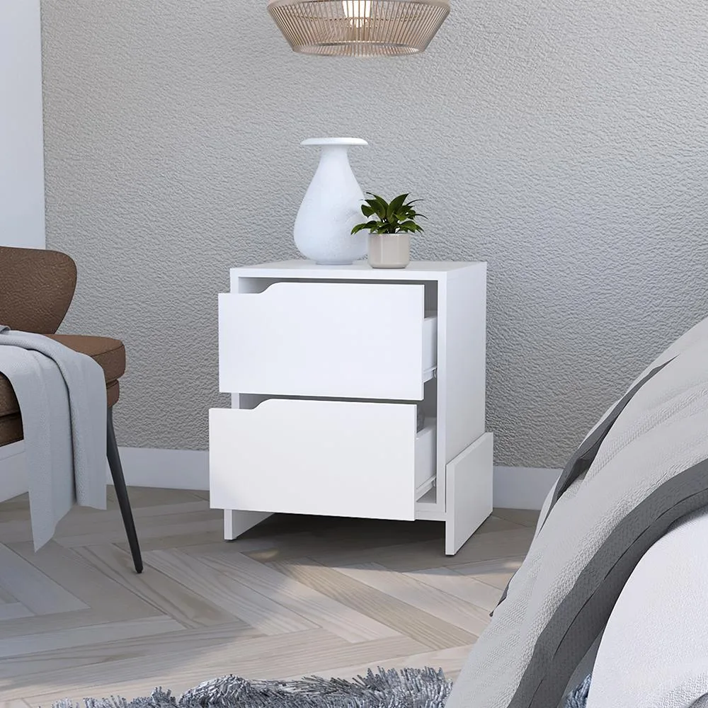 tuphen tuphen Brookland Nightstand White 2-Drawer 17W 14.6D — product photo