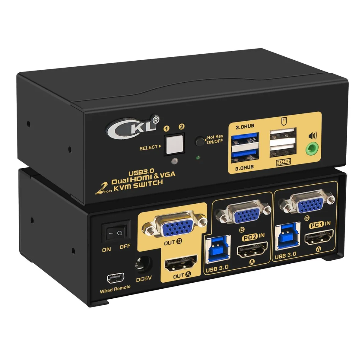 Vszerda Vszerda CKL-922HV KVM Switch 2 Port HDMI VGA Dual Monitor — product photo