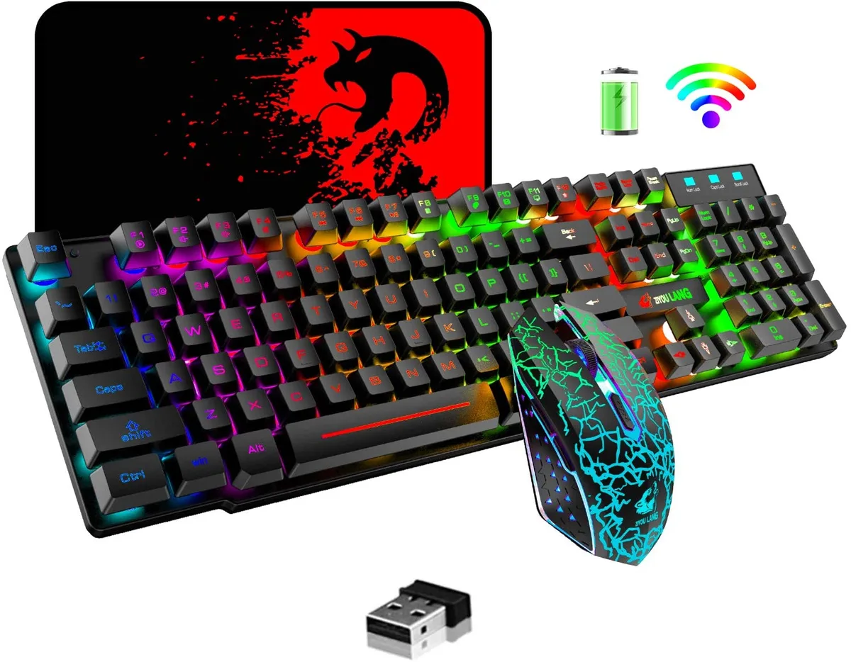 IHDAPP IHDAPP Wireless Gaming Keyboard &amp; Mouse Combo 3800mAh 2400 DPI — product photo