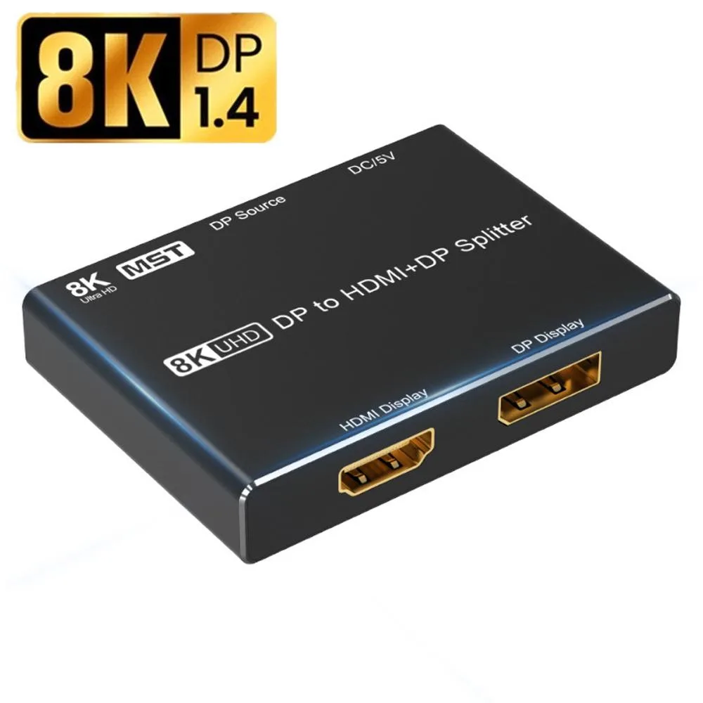 Jansicotek Jansicotek 8K@30Hz 4K@120Hz DP 1.4 to DP+HDMI 2.1 Directional Video Switch — product photo