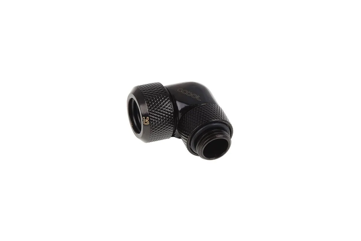 Alphacool Alphacool 1012934 Eiszapfen 13mm 90° Rotatable G1/4 Knurled Deep Black fitting — product photo