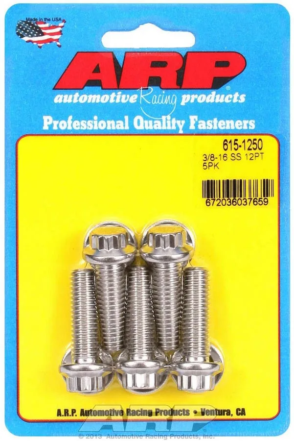 ARP ARP Universal Bolt 3/8-16 Thread 1.250 in Long Stainless 5 pc — product photo