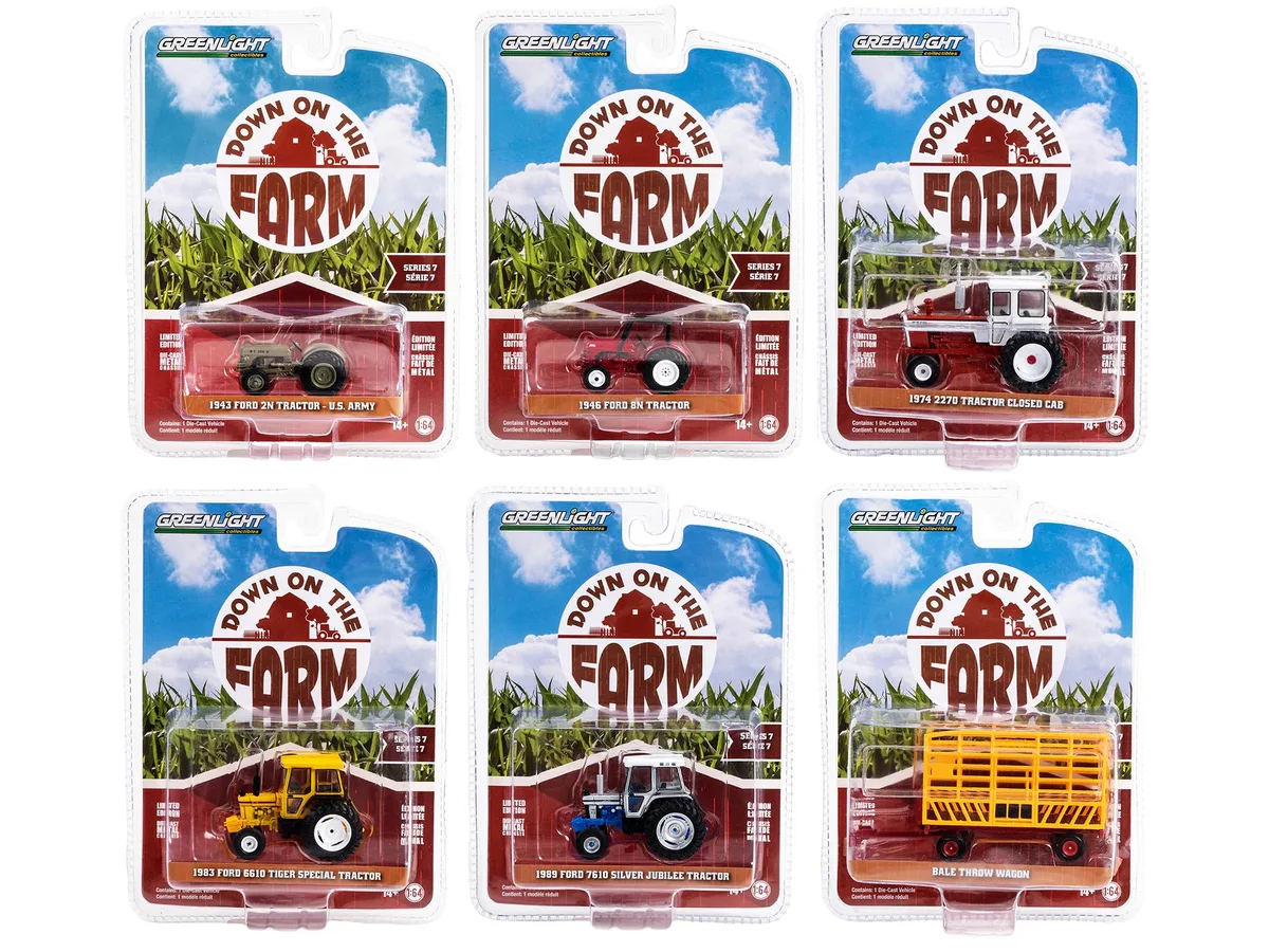 GREENLIGHT GREENLIGHT "Down on the Farm" Release 7 1/64 Set of 6 — product photo