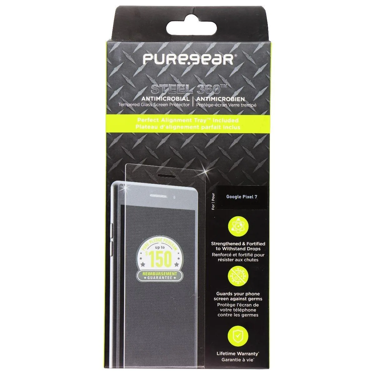 PureGear PureGear Steel 360 Tempered Glass Screen Protector for Google Pixel 7 Clear — product photo