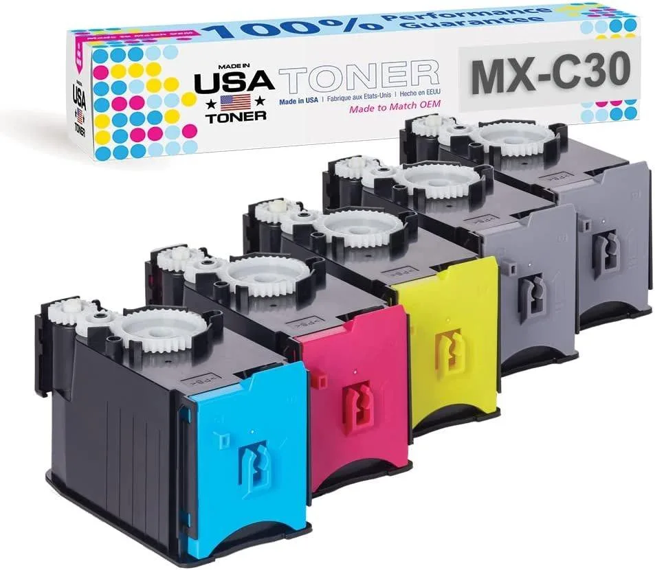 MADE IN USA TONER MADE IN USA TONER Compatible Sharp MX-C30NT 5 Pack CMYKK 6000 Page Yield — product photo