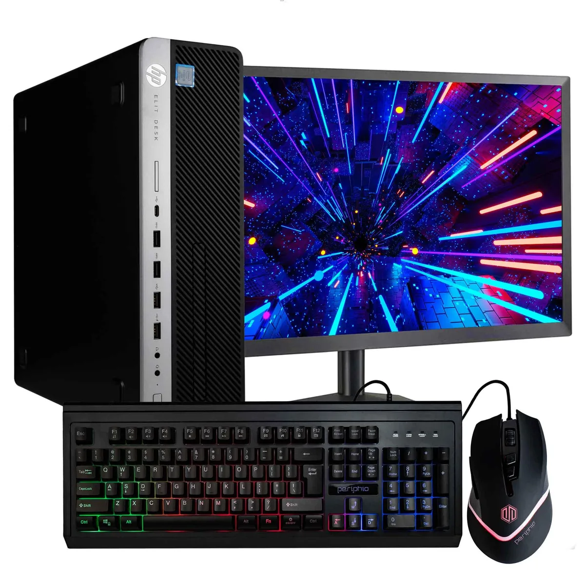 HP HP ProDesk 600 G3 Business Desktop i5-6500T 16GB 500GB SSD 22" Monitor RGB Keyboard Mouse — product photo